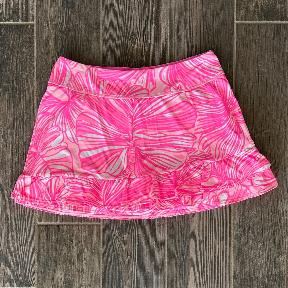 Lilly Pulitzer Hot Pink Floral Ruffle Mini Skort
